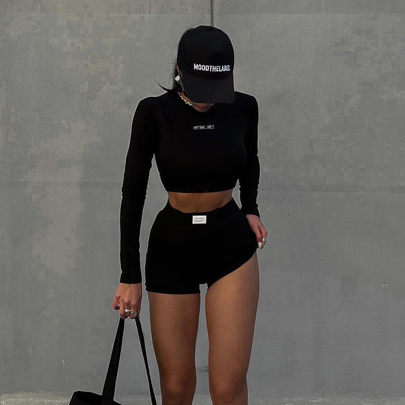 Shorts And Crop Top Tracksuit Two Piece Sets JY22411MH