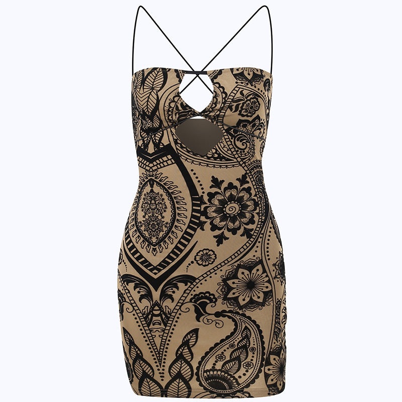 Printed Bodycon Mini Dress XY22124MH