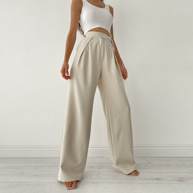 High Waist Straight Long Trousers CC21172PF